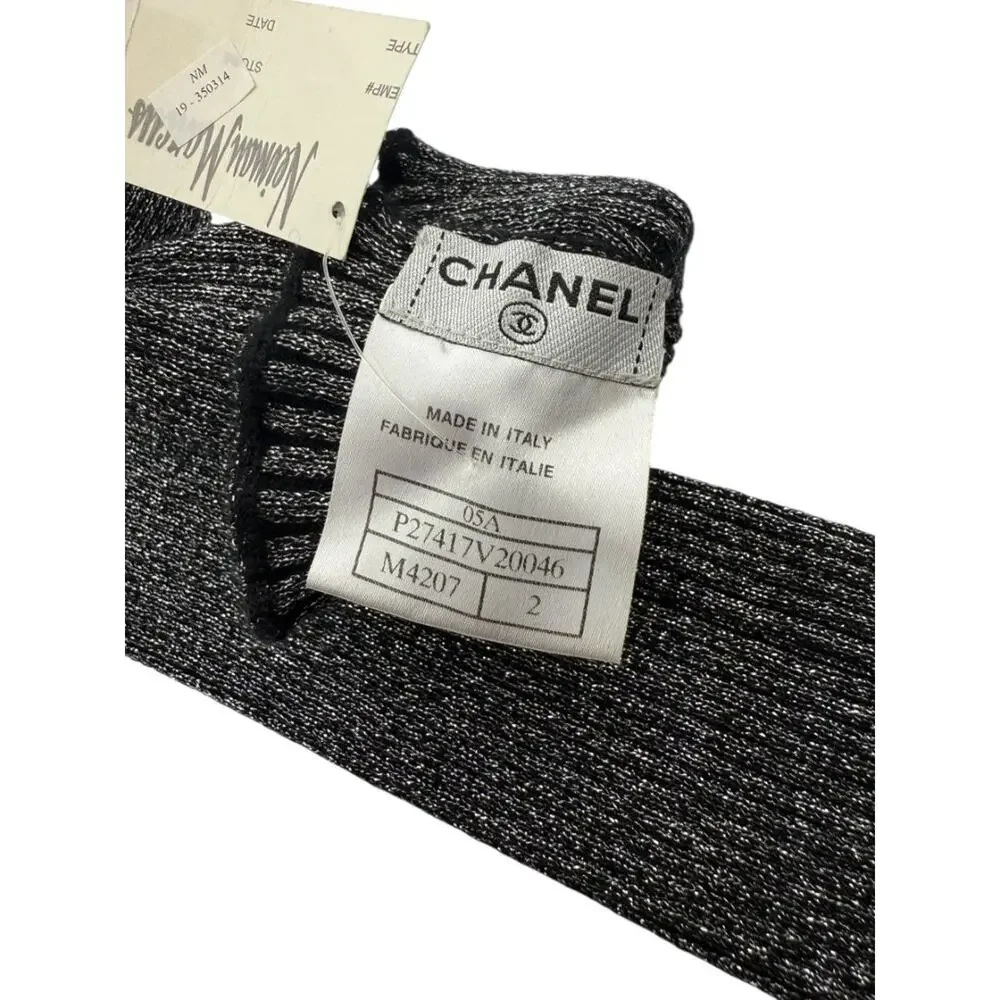CHANEL gunmetal silver